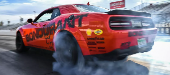 Dodge vehicle doing a burnout