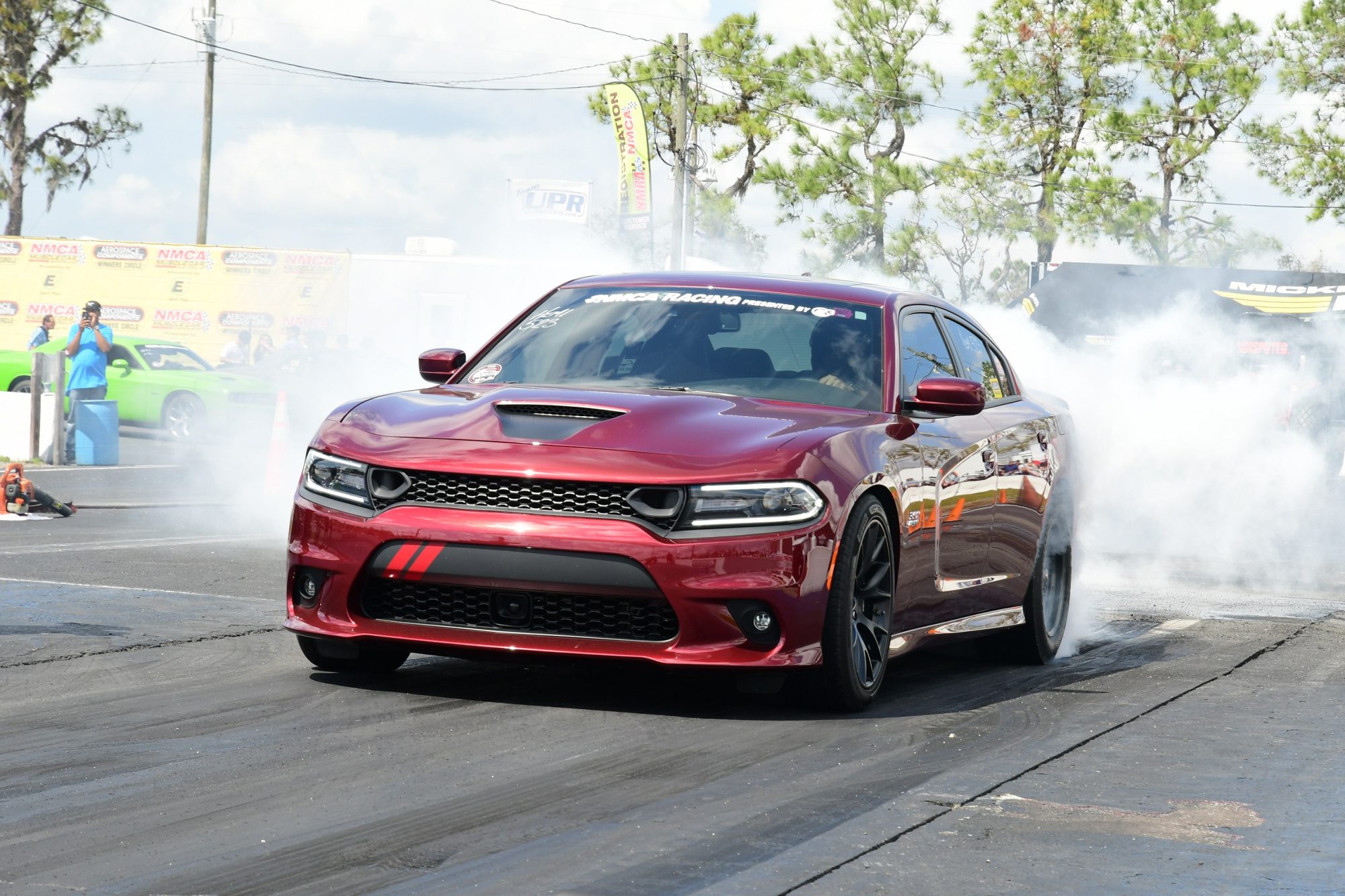 Dodge Charger doing a burnout