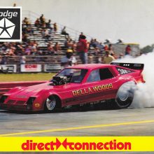 Della Woods racing her funny car