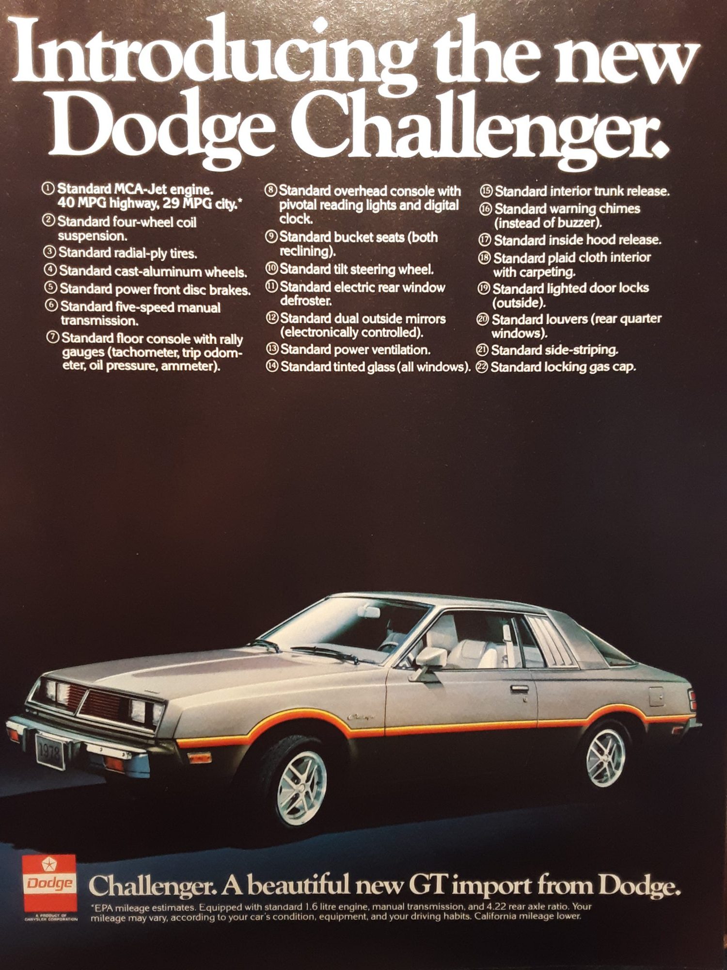 1978 Dodge Challenger Advertisement