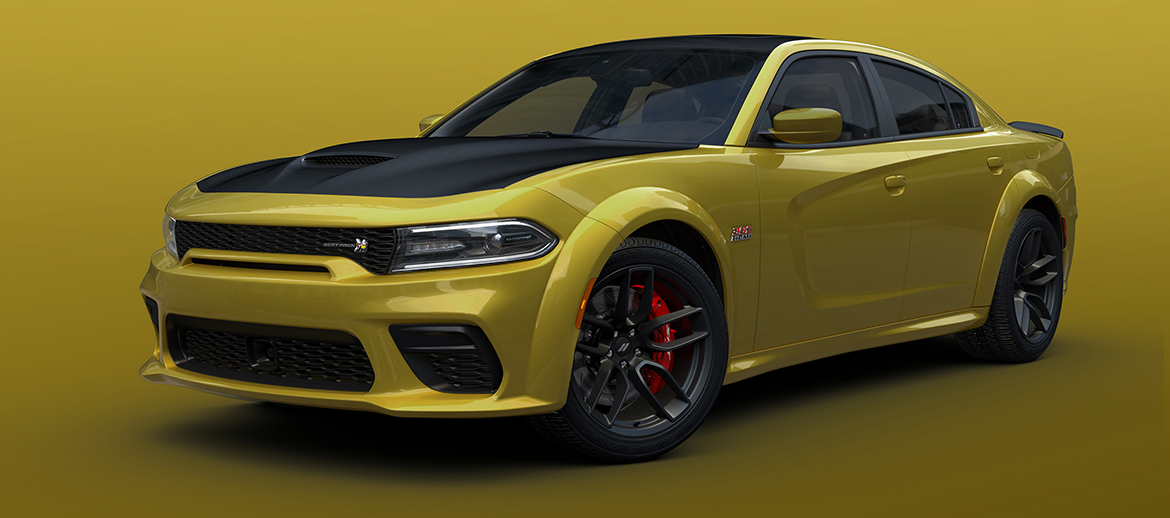 2021 Dodge Charger in the color Gold Rush
