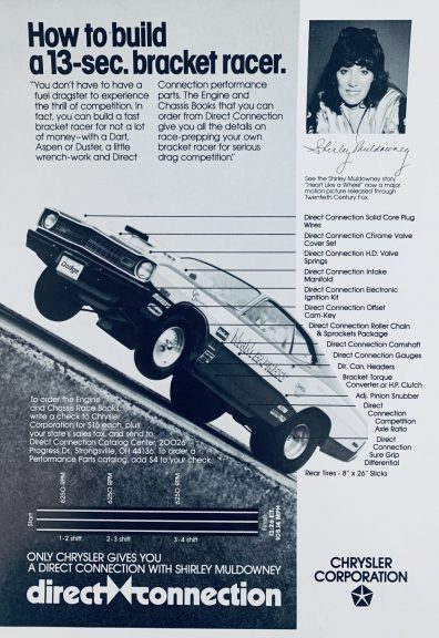 Direct Connection ad featuring Mark Nowickis drag car