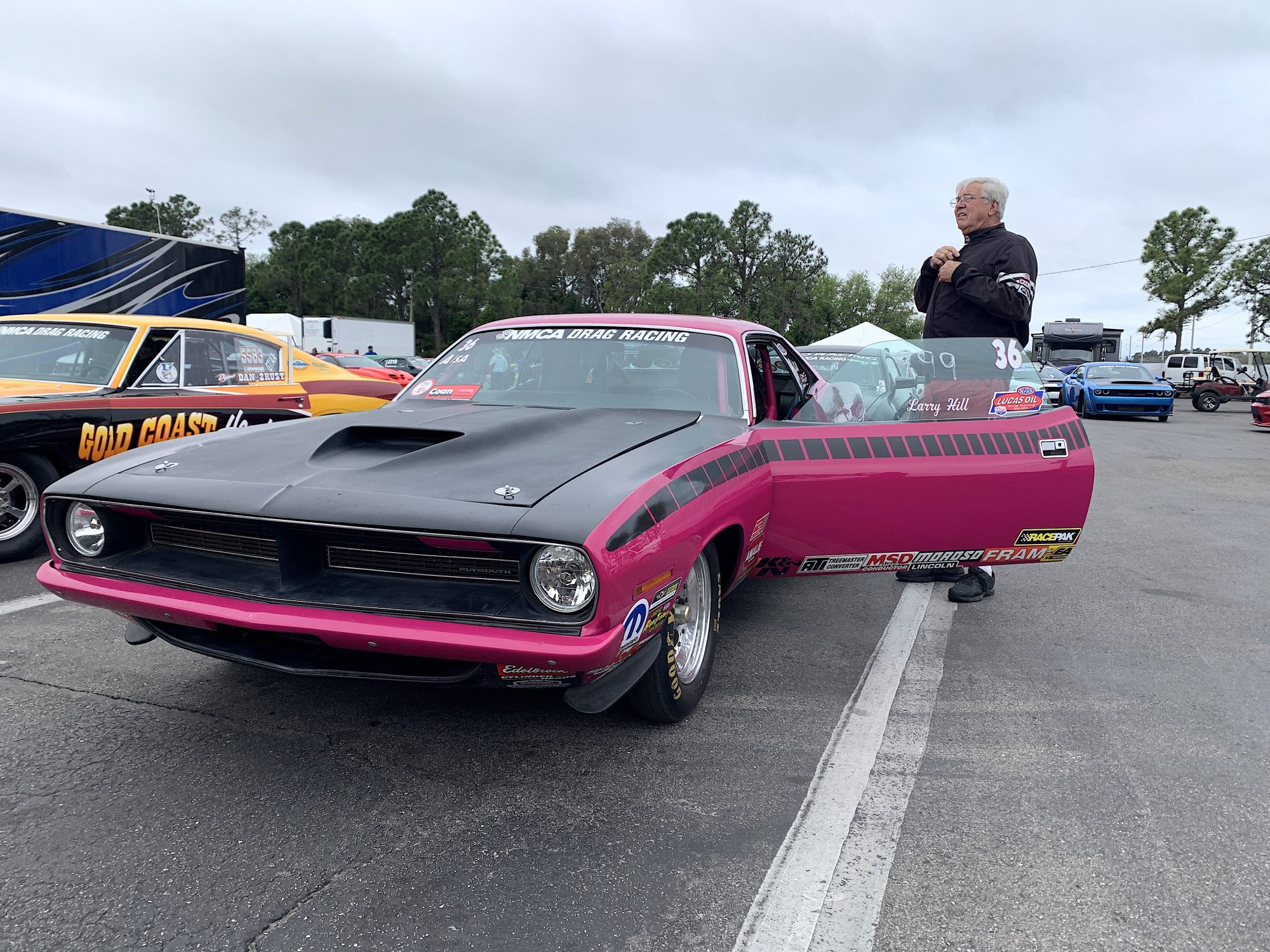 Larry Hill sitting in the staging lane