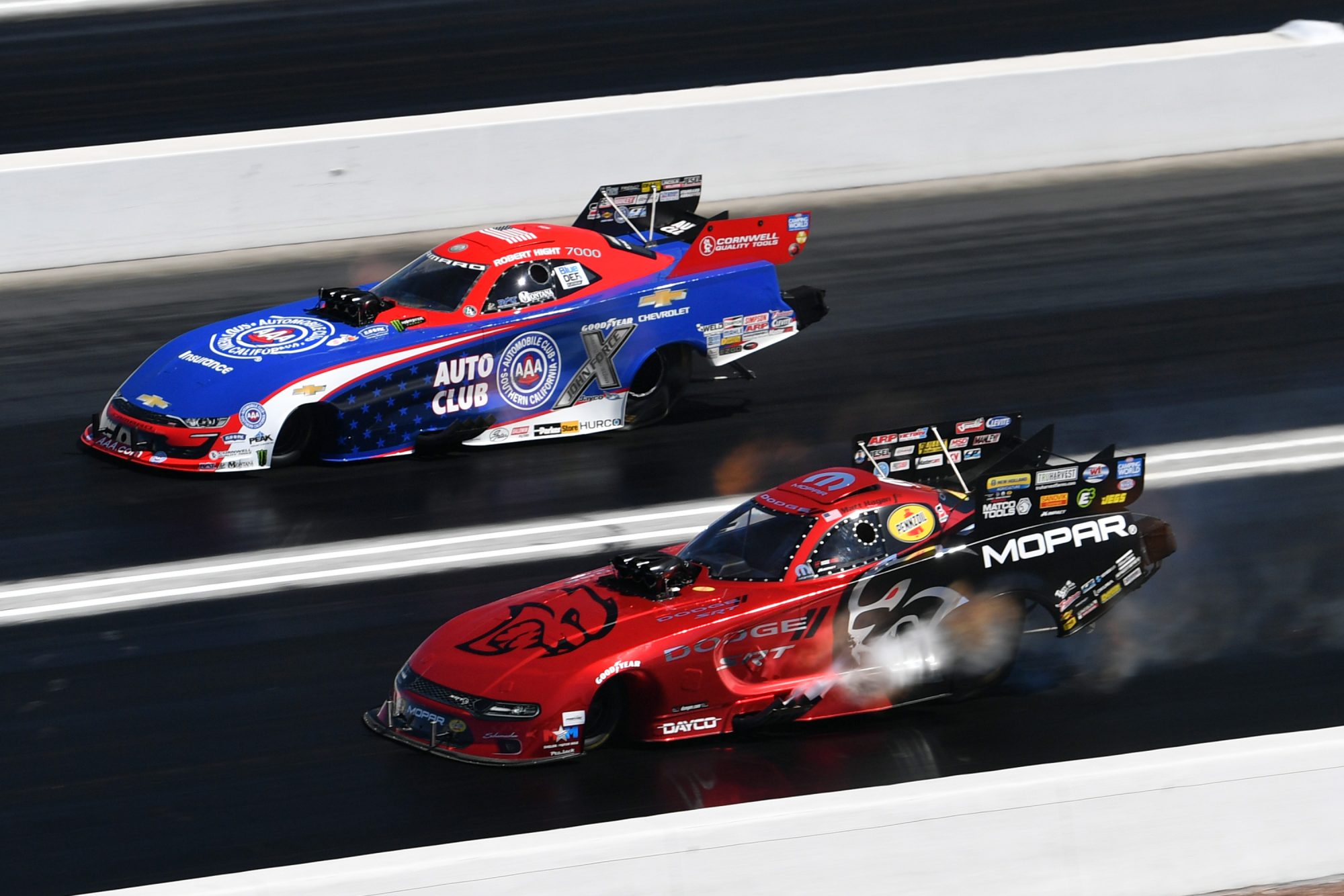 Matt Hagan racing his funny car