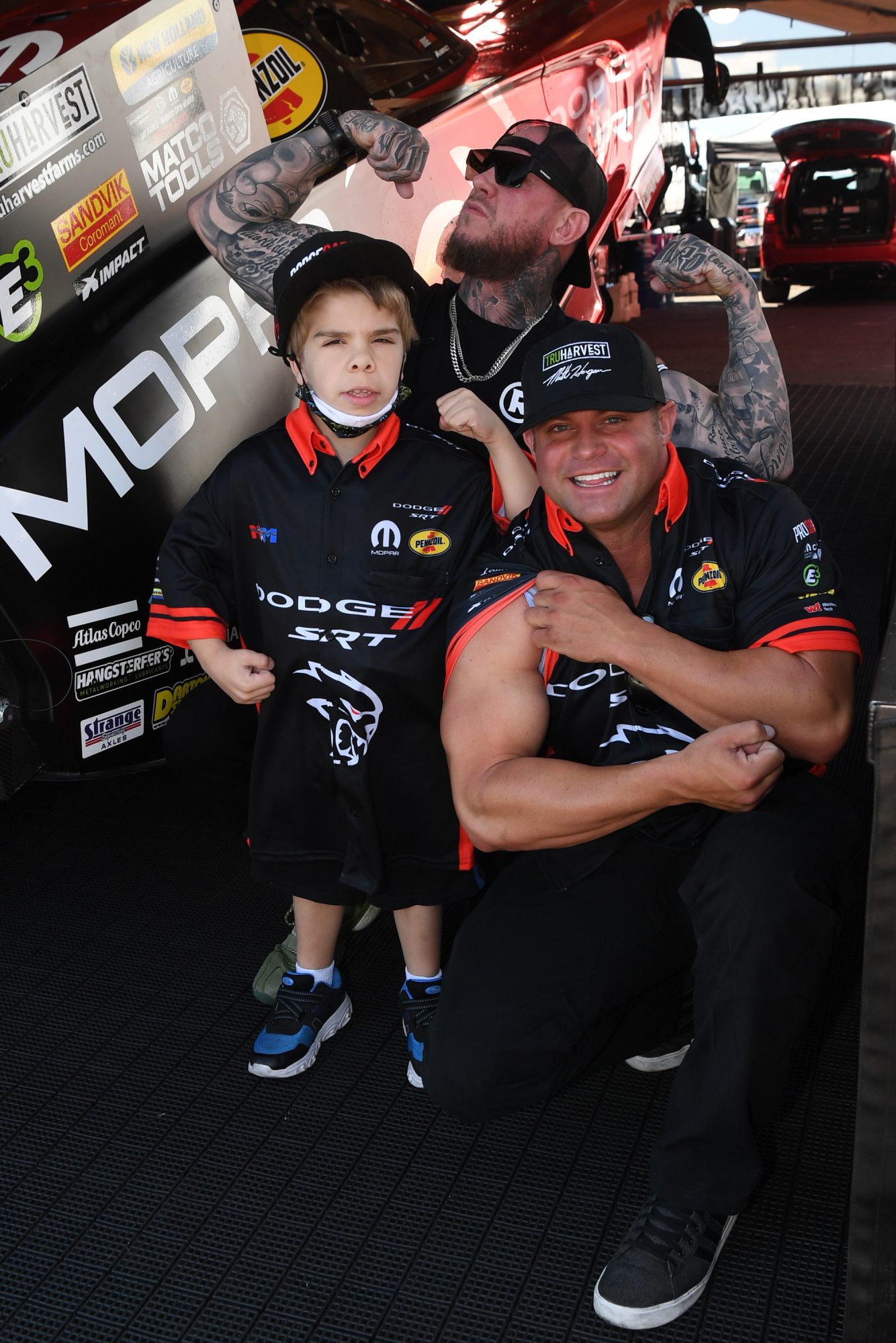 Brendan Davies posing with Matt Hagan