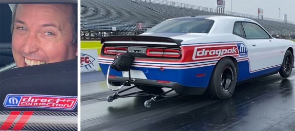 Man and a 2021 Dodge Challenger Mopar® Drag Pak