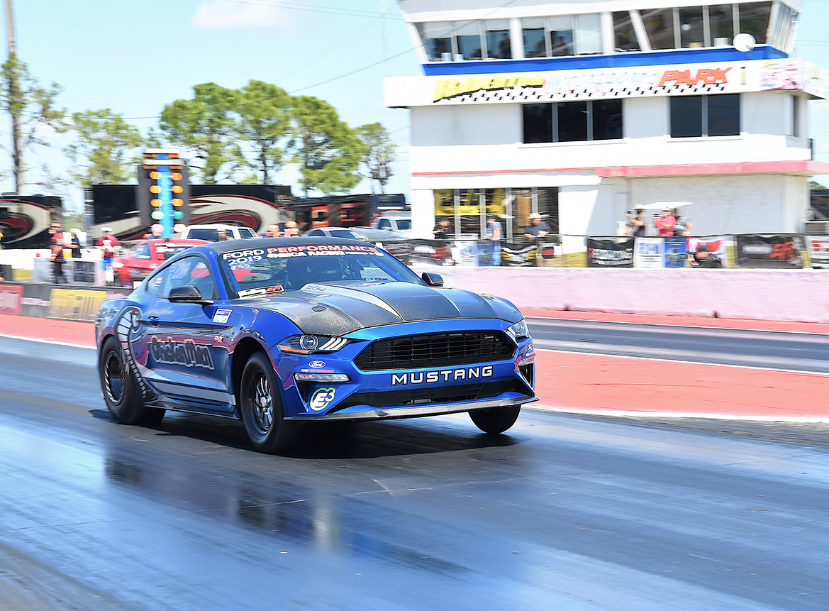 Vehicle on a drag strip