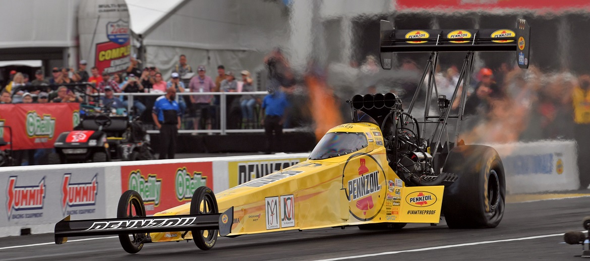 Rain disrupts Mopar<sup>®</sup> Express Lane NHRA SpringNationals Presented by Pennzoil; Elimination Rounds Rescheduled for Monday
