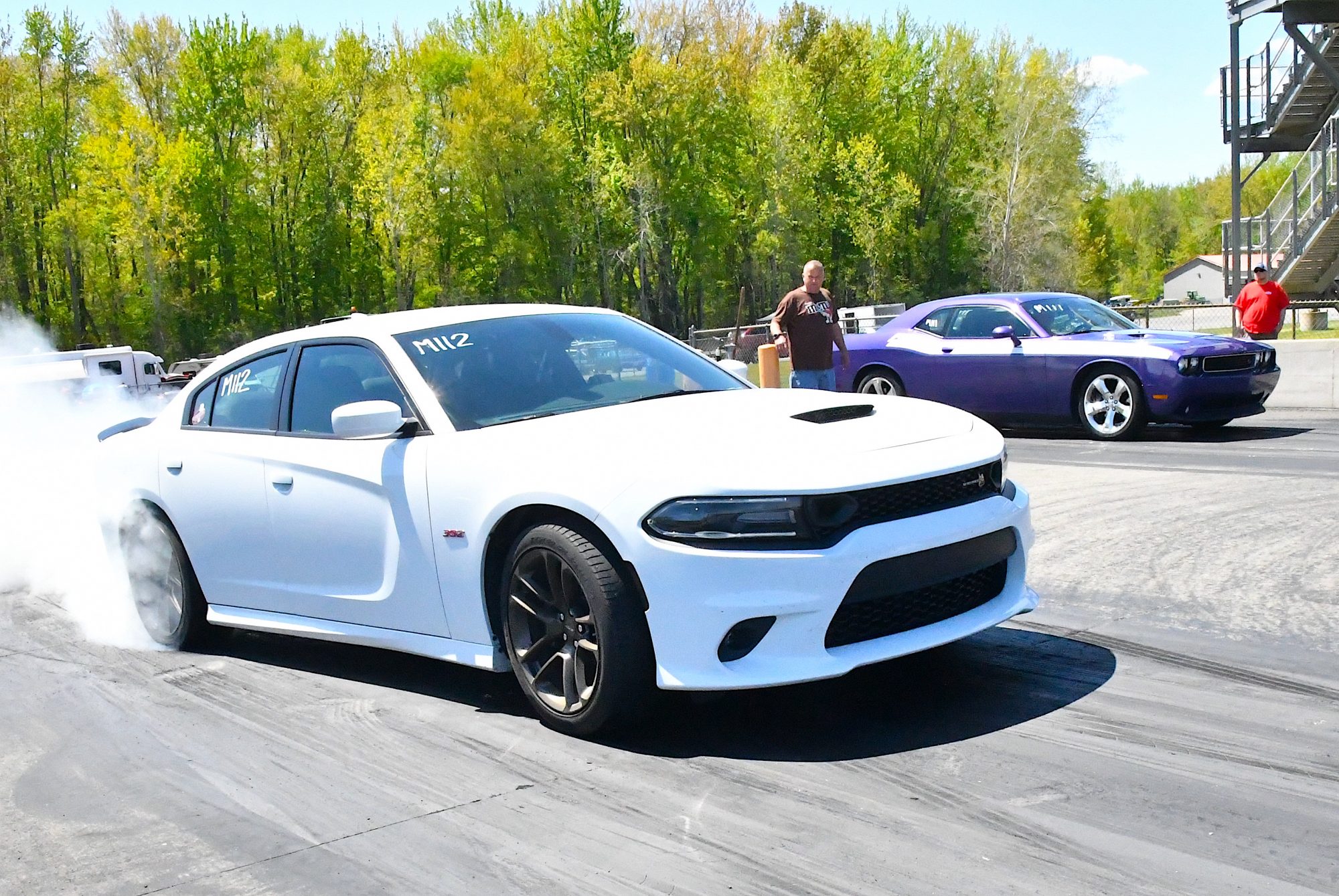 Charger doing a burnout