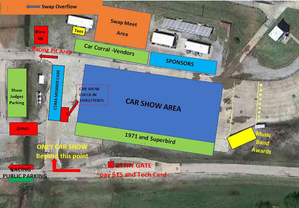 Southern Plains Mopar Fest event layout