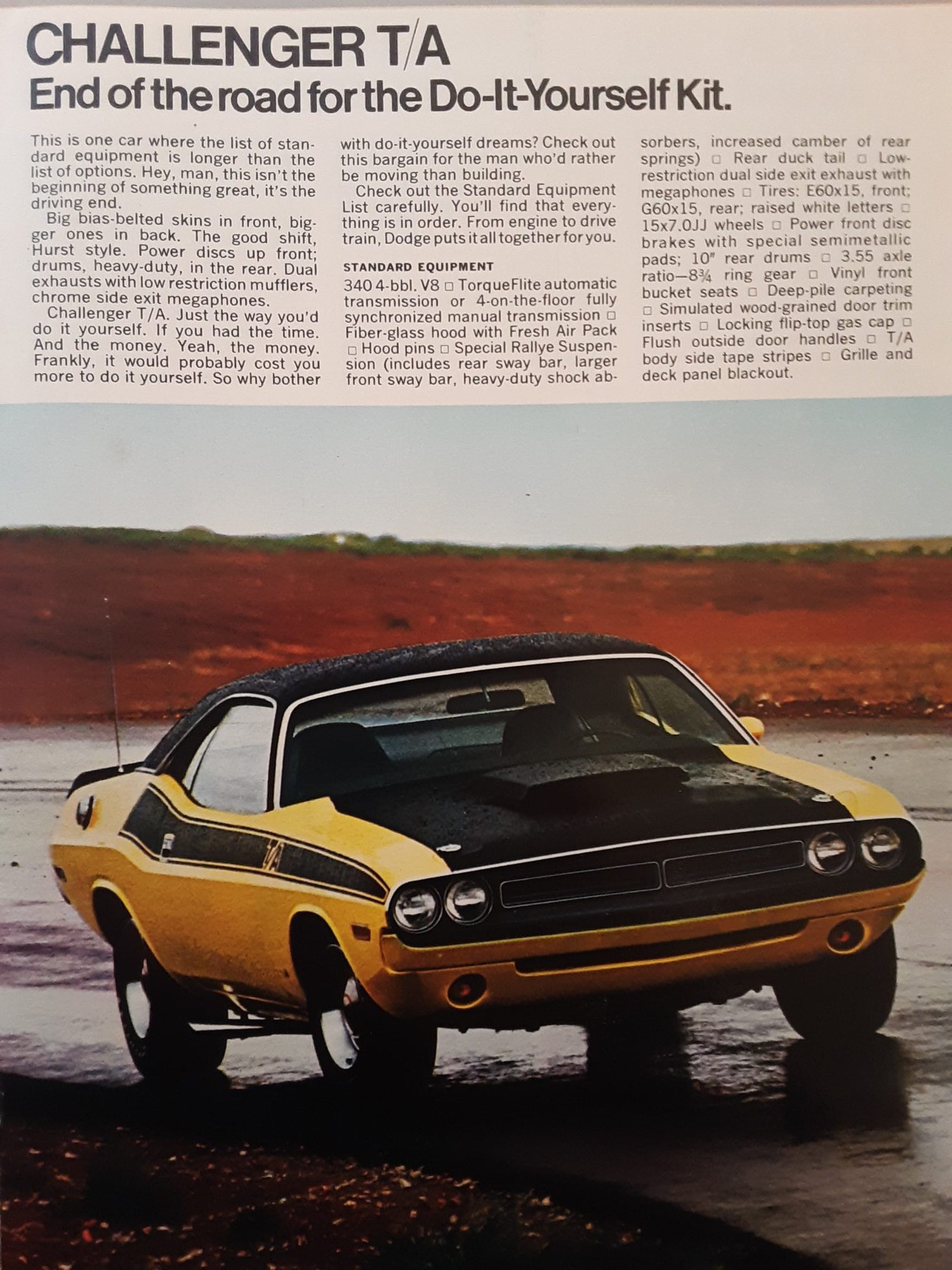 1970 Dodge Challenger T/A advertisement
