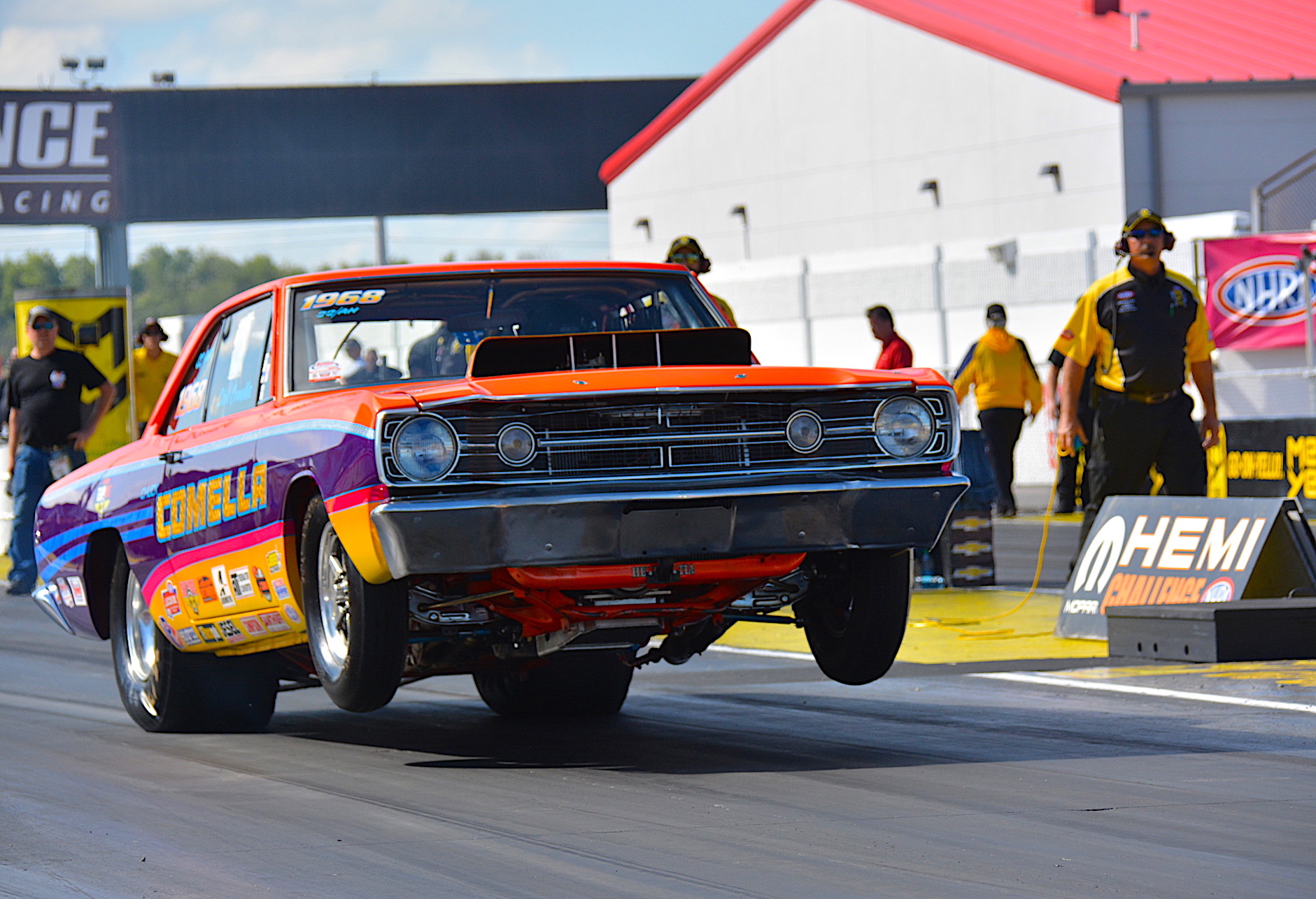 Vintage car drag racing