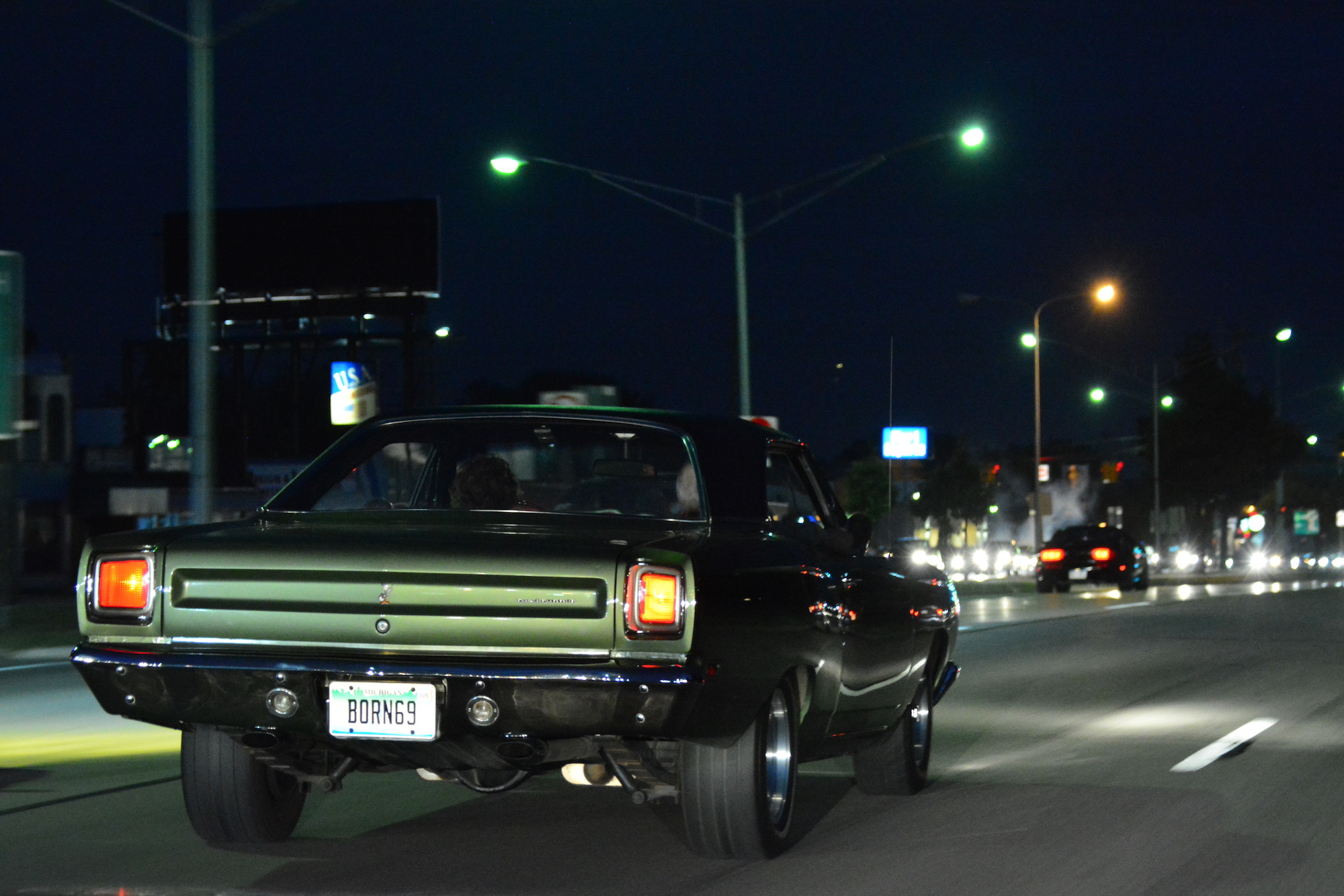 Roadrunner drag racing at Roadkill Nights Powered by Dodge