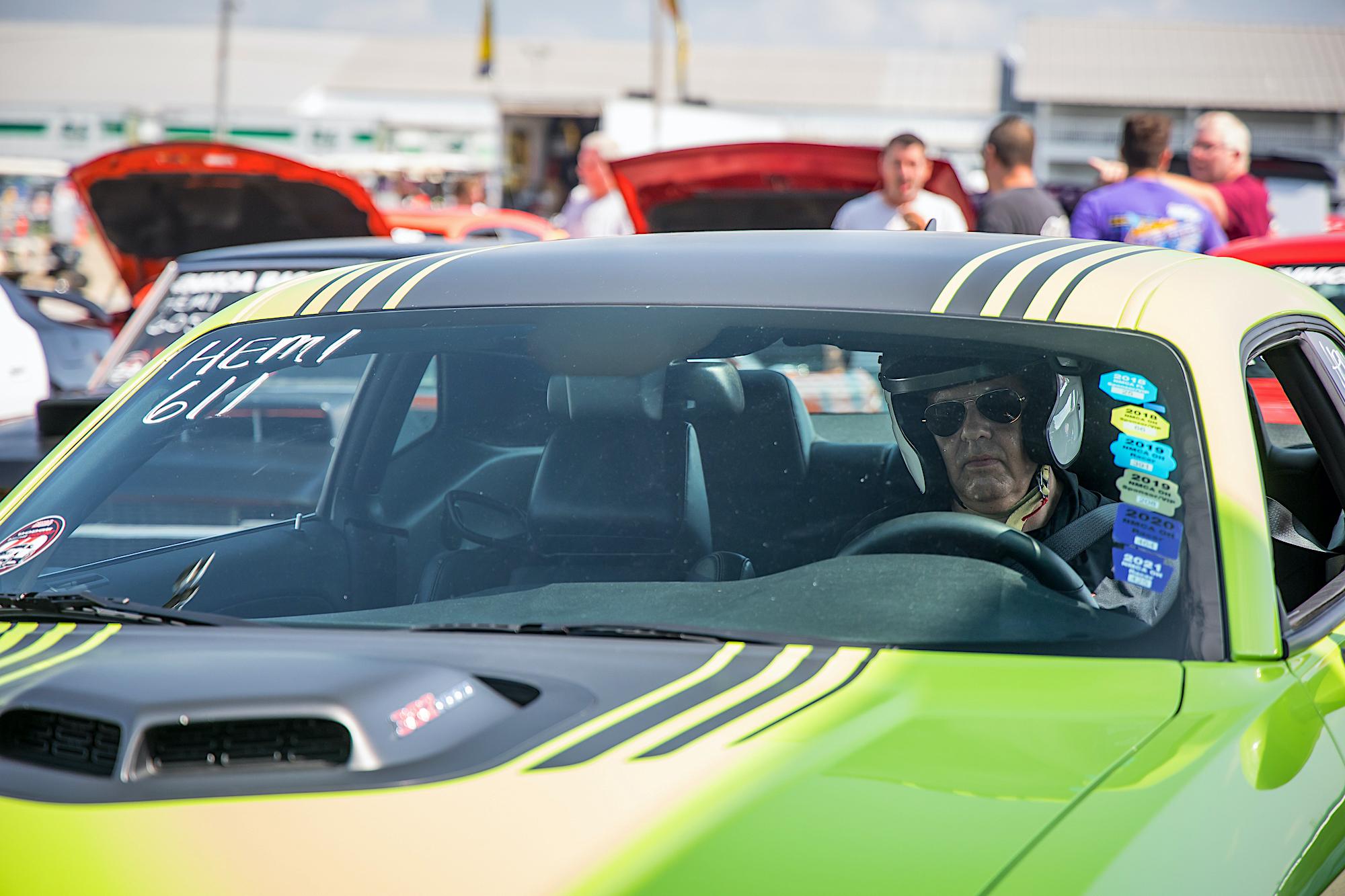 Man getting ready to drag race