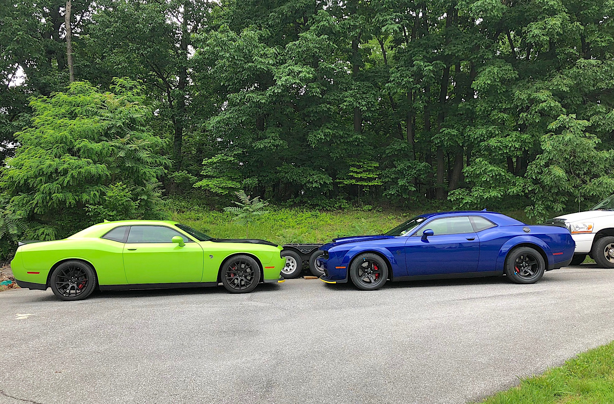 Two Challengers at Roadkill Nights Powered by Dodge