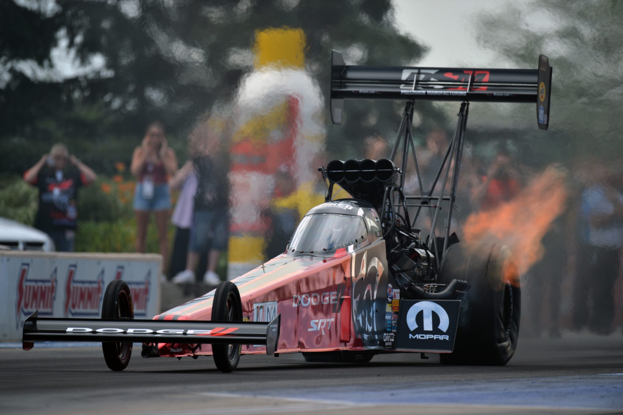 Leah Pruett drag racing her top fuel dragster