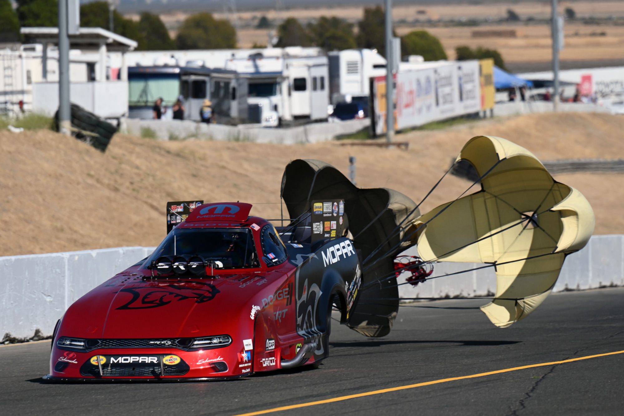 Matt Hagan drag racing his funny car