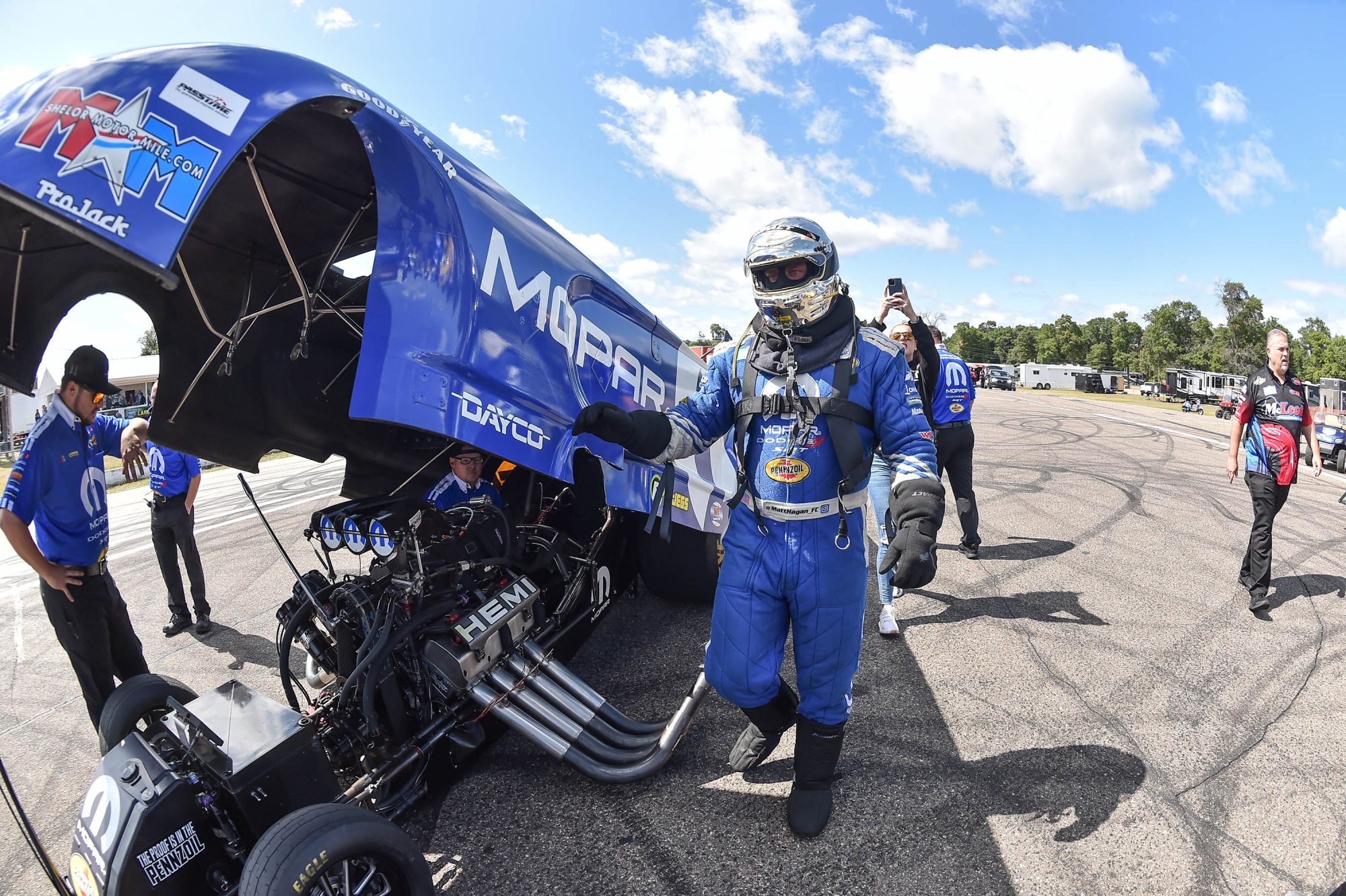 Matt Hagan getting ready to drag race