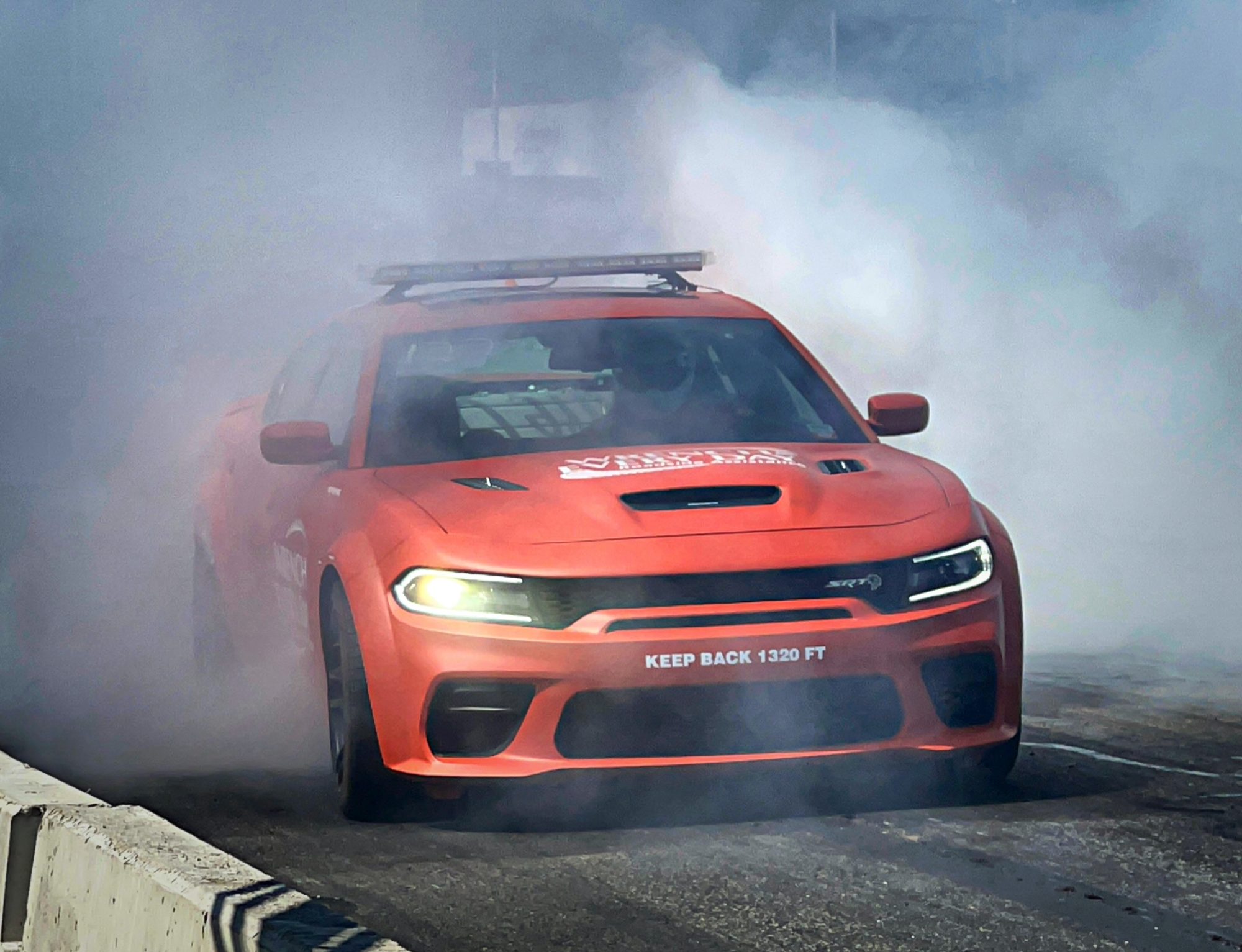 Dodge Charger doing a burnout