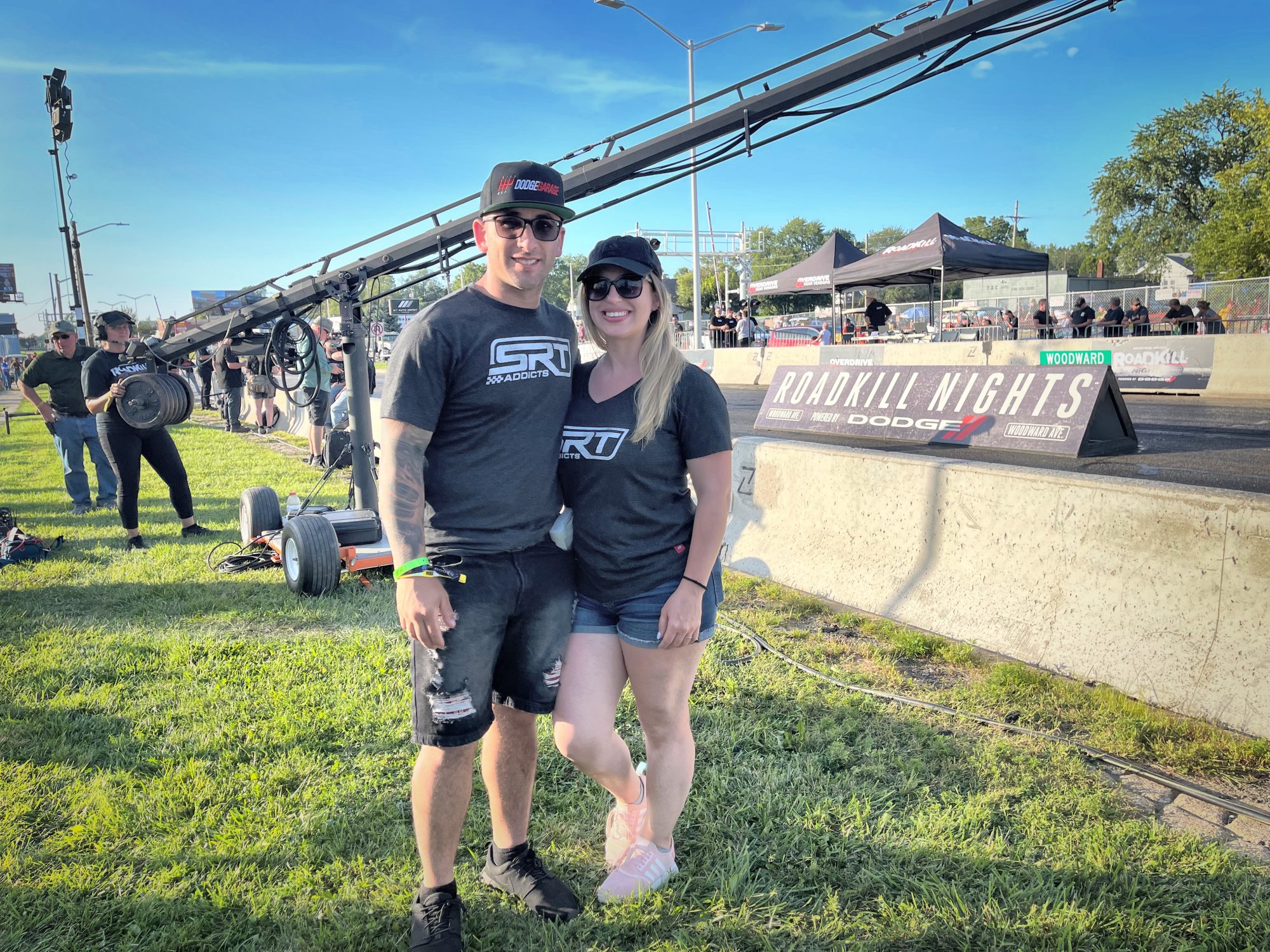 Couple posing at Roadkill Nights Powered by Dodge