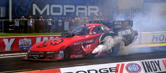 Matt Hagan drag racing his funny car