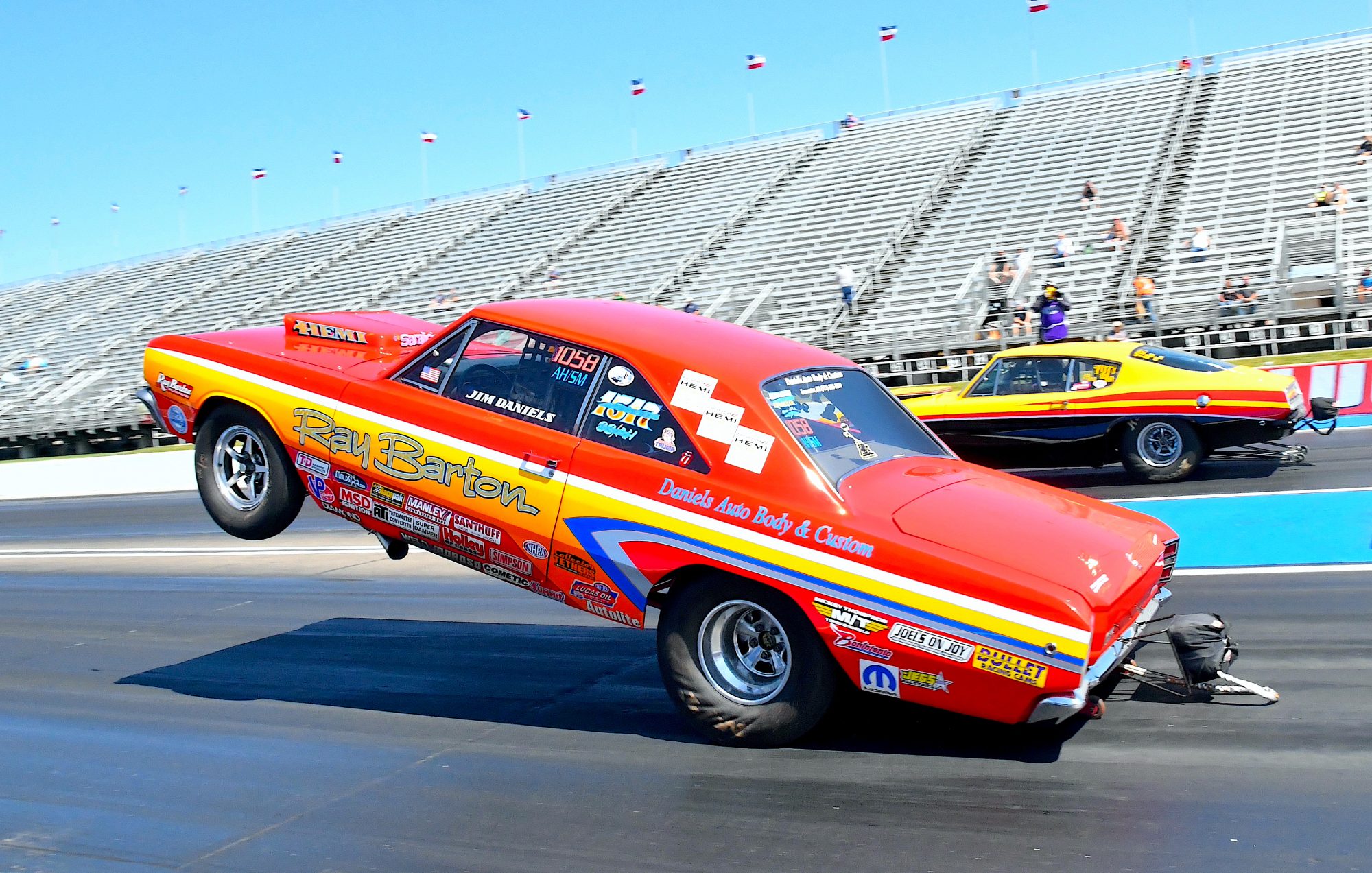 Two cars drag racing