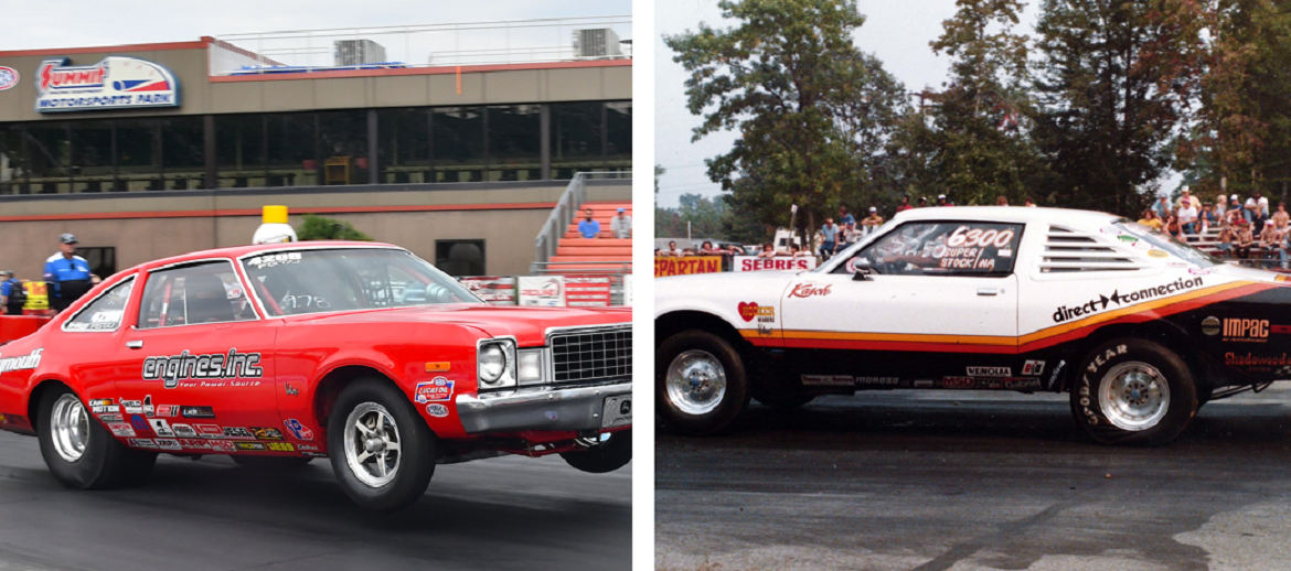 Vintage race car drag racing