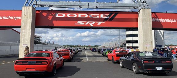 Cars getting ready to drag race at NMCA