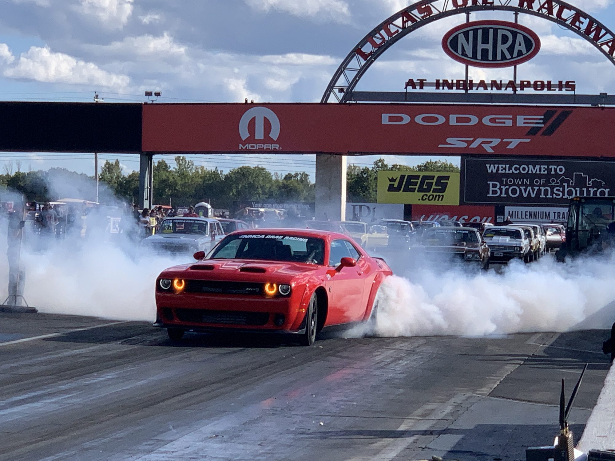 Challenger drag racing at NMCA