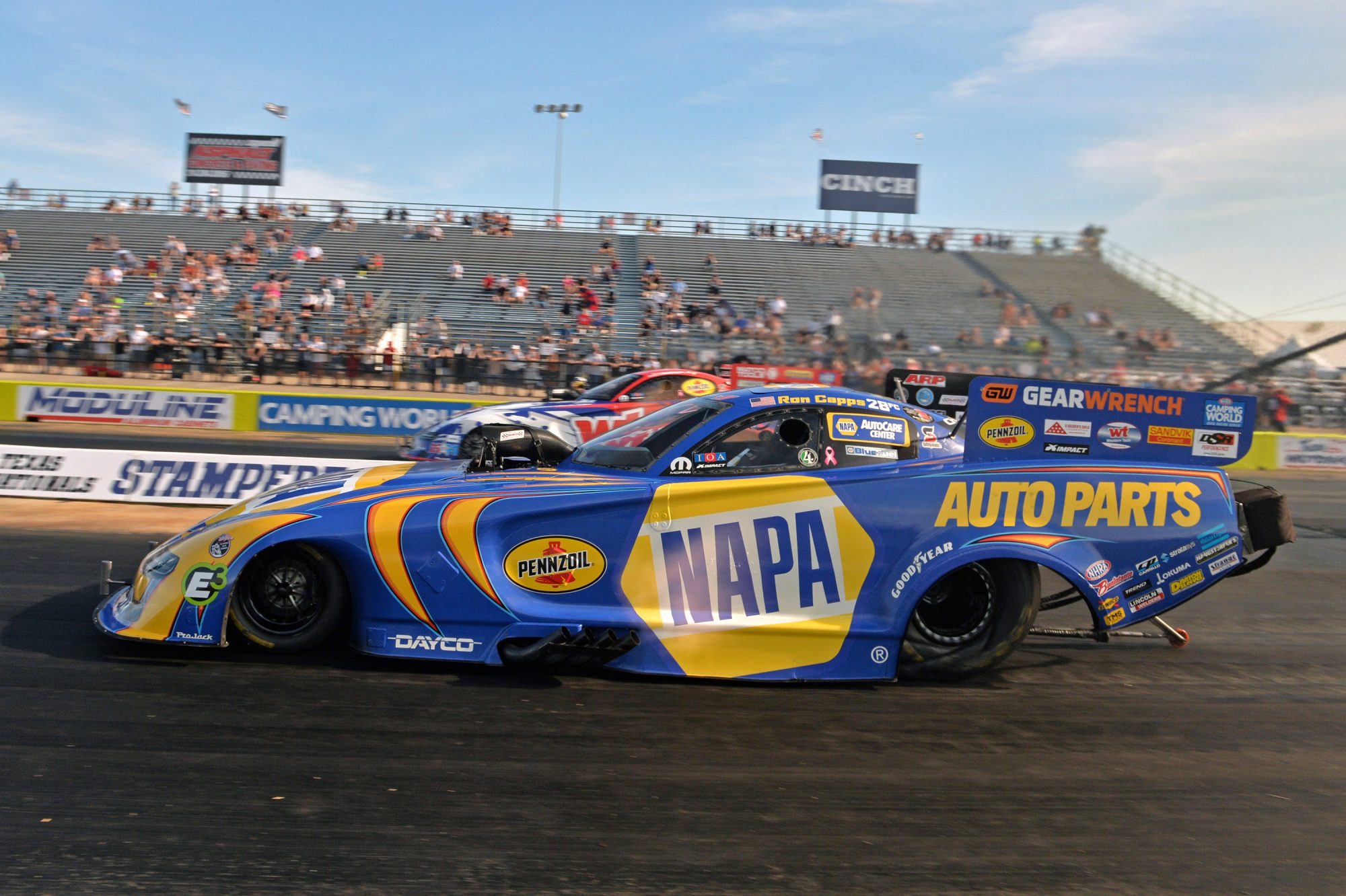 Ron Capps and Matt Hagan drag racing