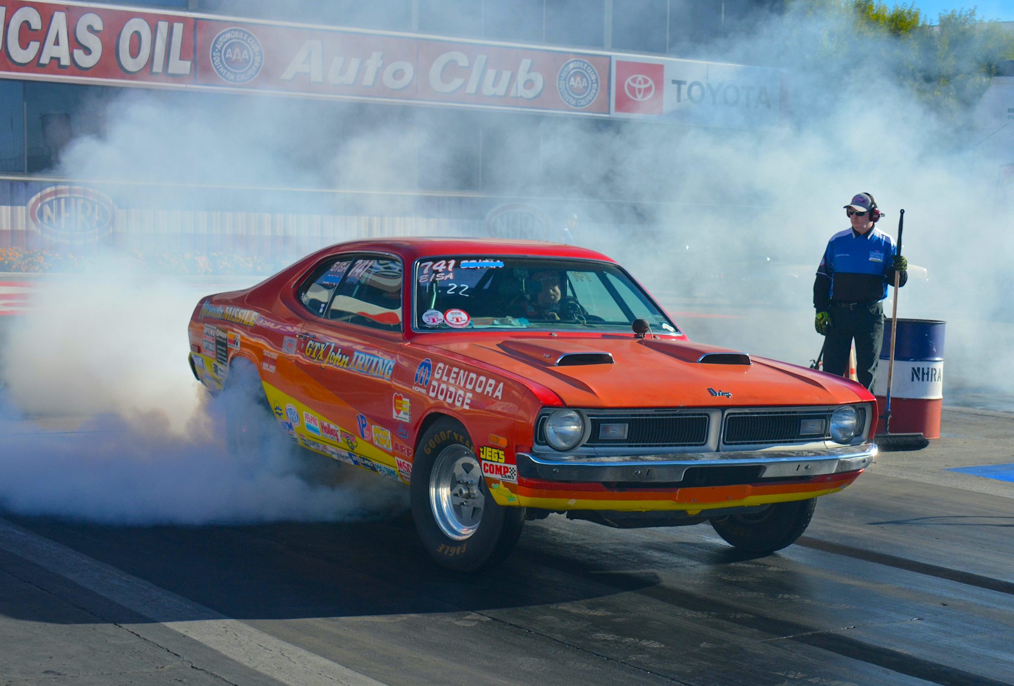 Car doing a burnout