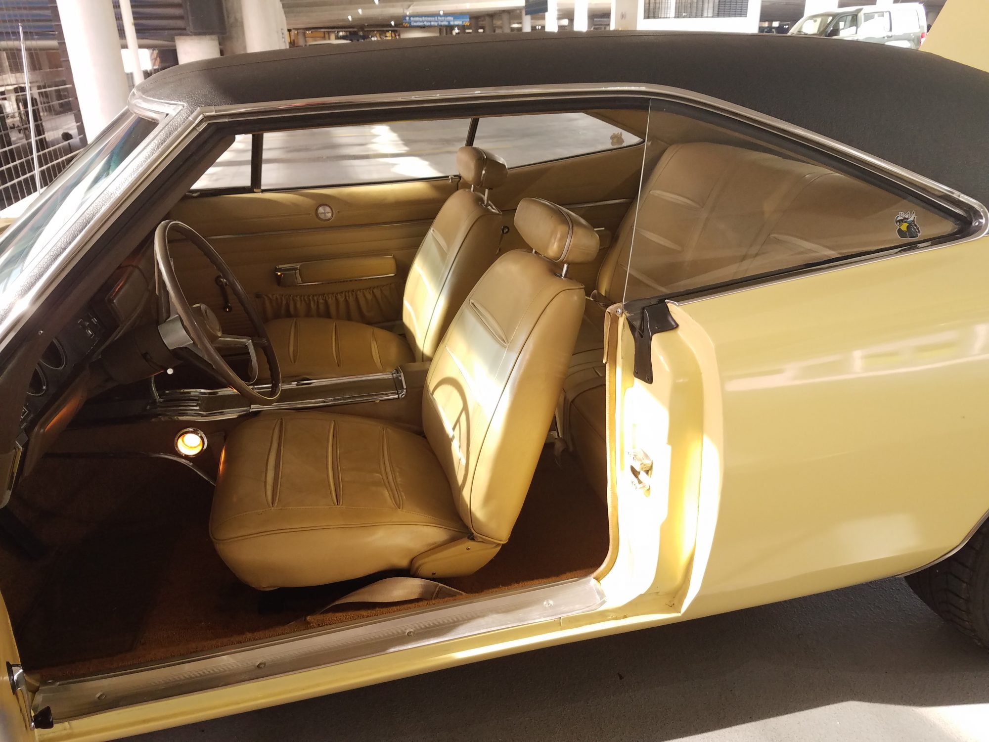 Interior of a vintage Dodge vehicle