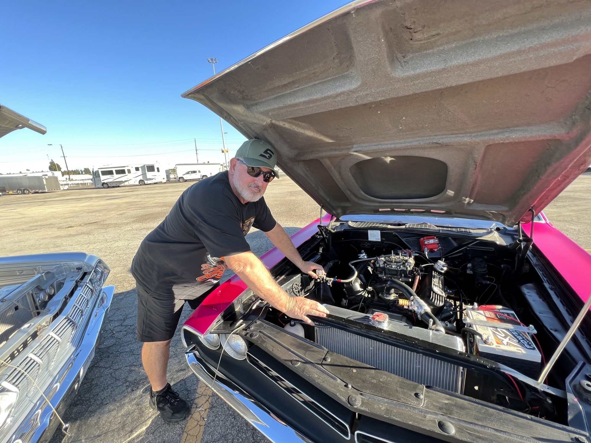 Man working on his car