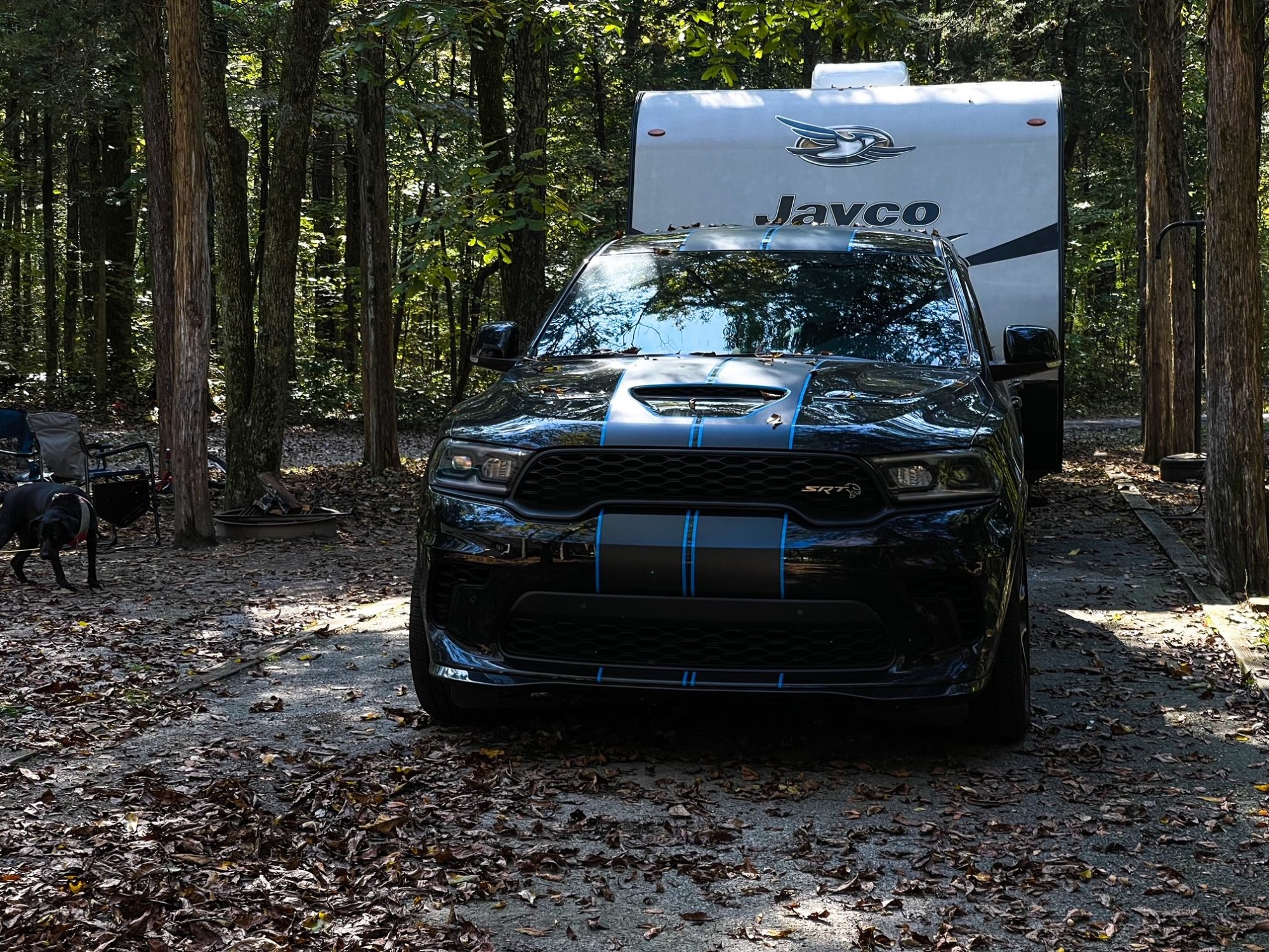 Durango SRT Hellcat pulling a camper trailer