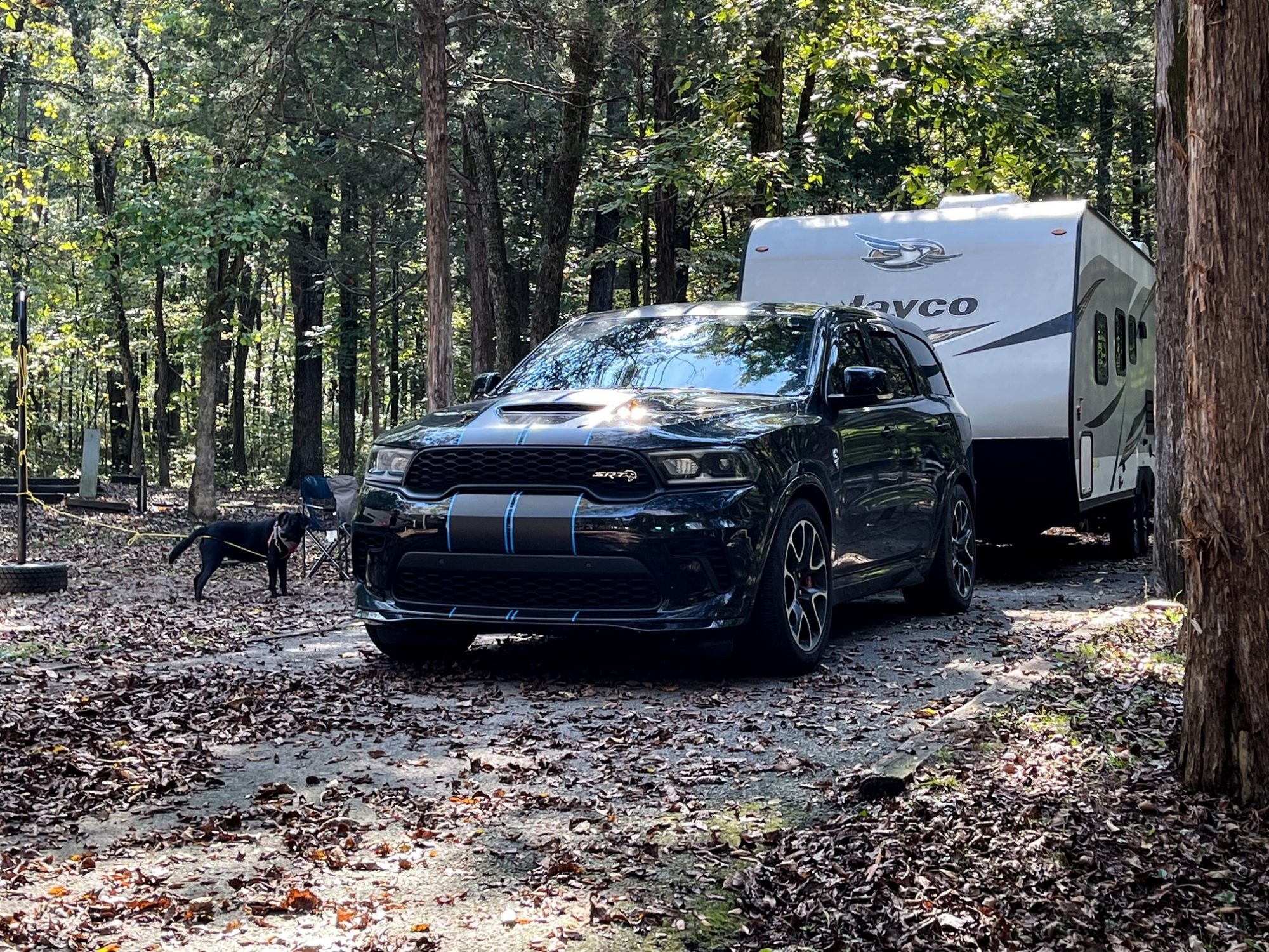 Durango SRT Hellcat pulling a camper trailer