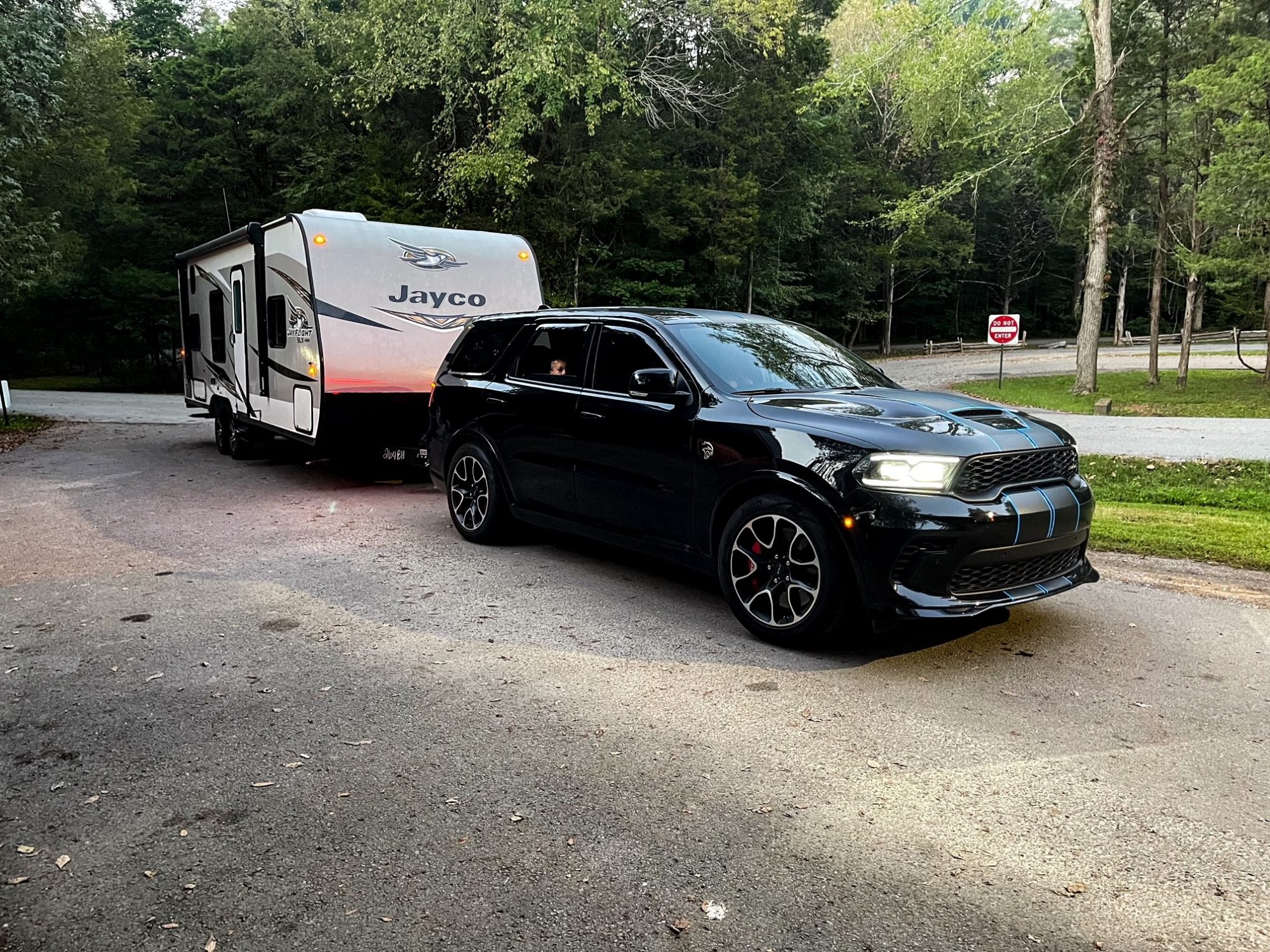 Durango Hellcat towing a camper trailer