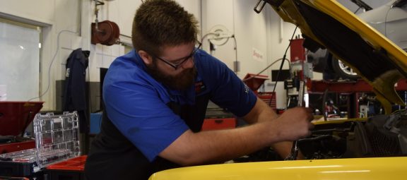 Man working on a car