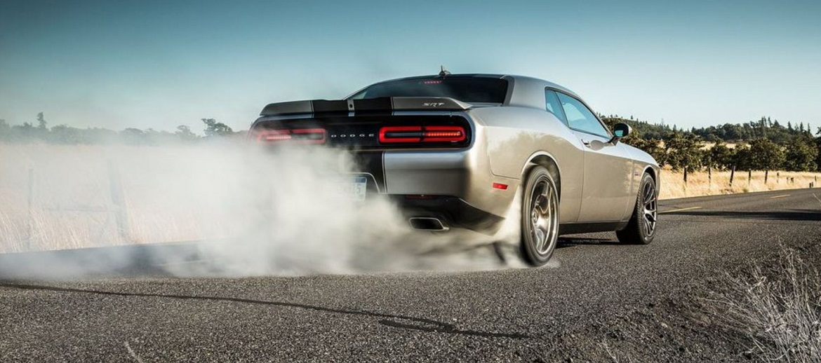 Dodge Challenger doing a burnout