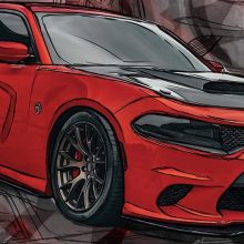 Sketch of Charger SRT Hellcat