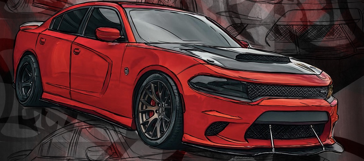 Sketch of Charger SRT Hellcat
