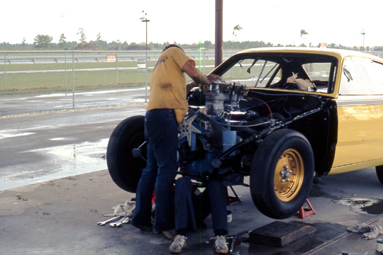 Man working on car