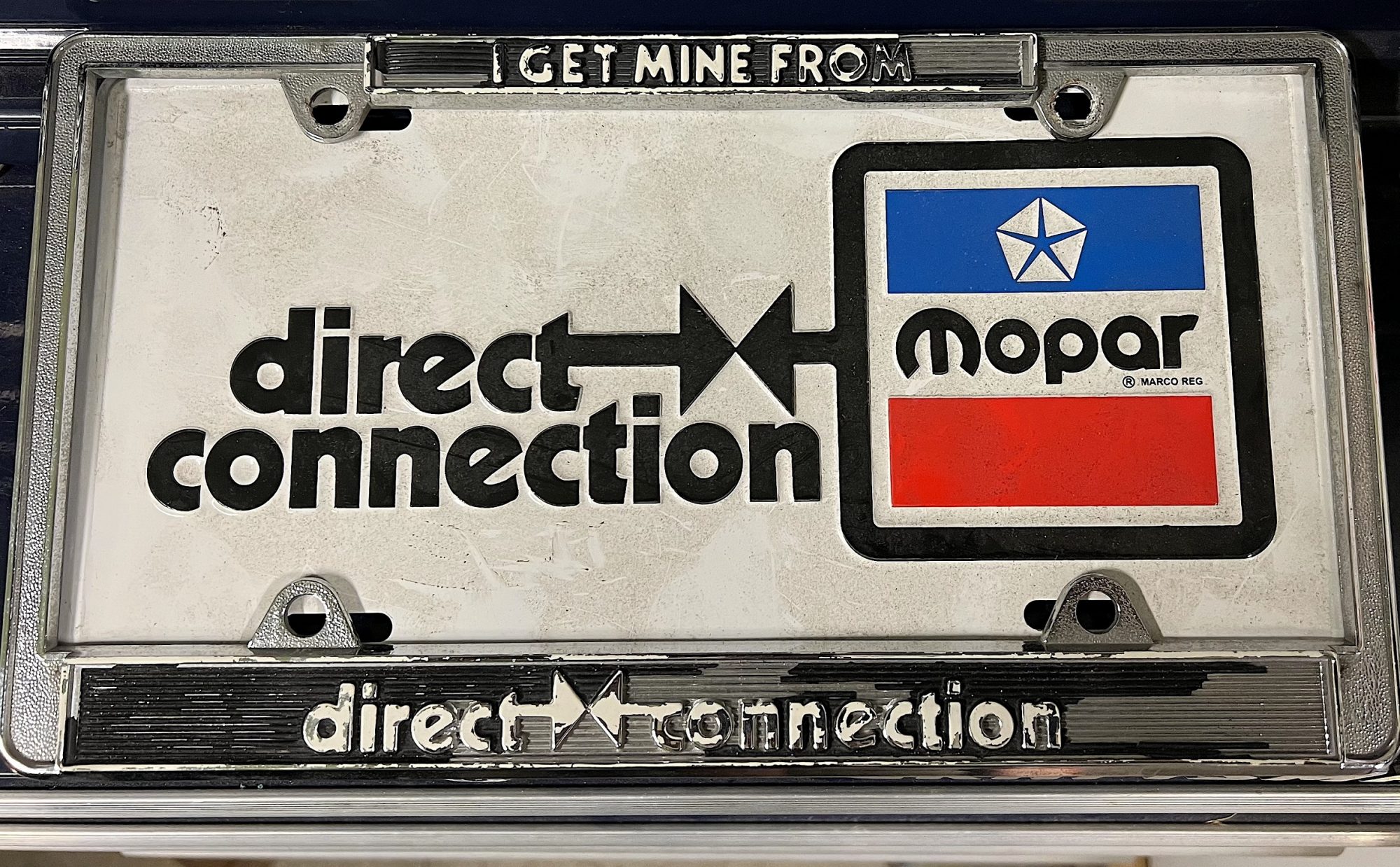 Vintage Direct Connection license plate cover