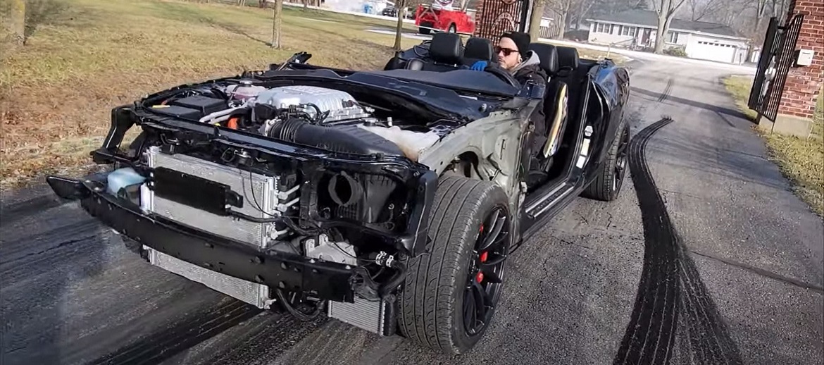 Hellcat transformed into a Go Kart with no roof