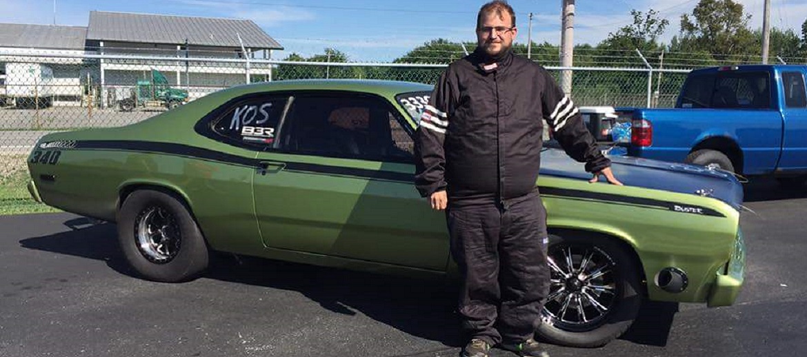 Rick Trunkett in front of his '72 Duster used for Sick week