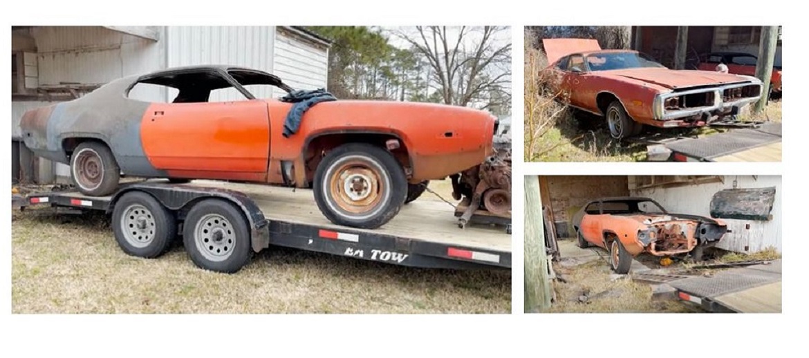 abandoned vehicles being put on a trailer