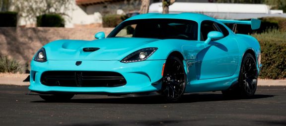 Bright blue Dodge Viper