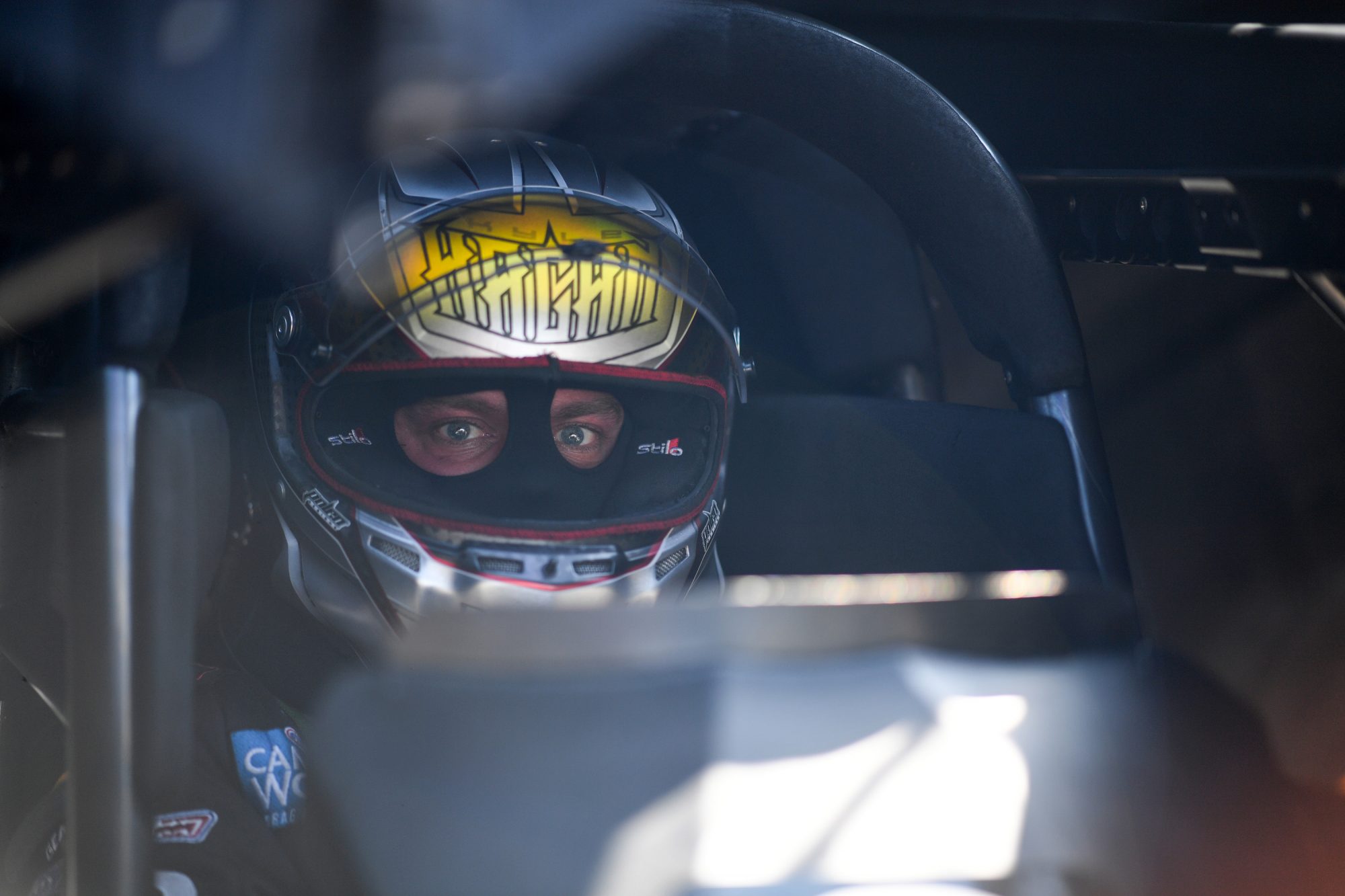 Matt Hagan sitting inside of his race car