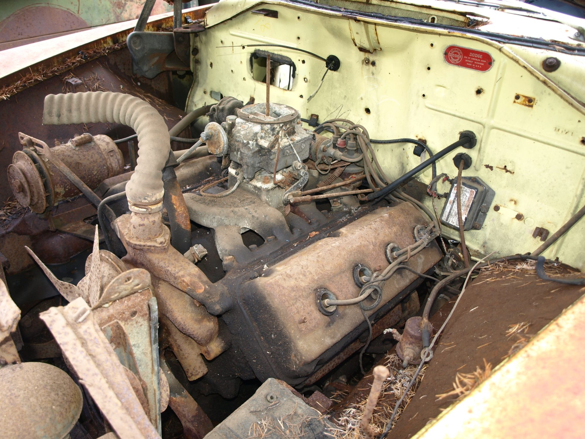Engine in an old car