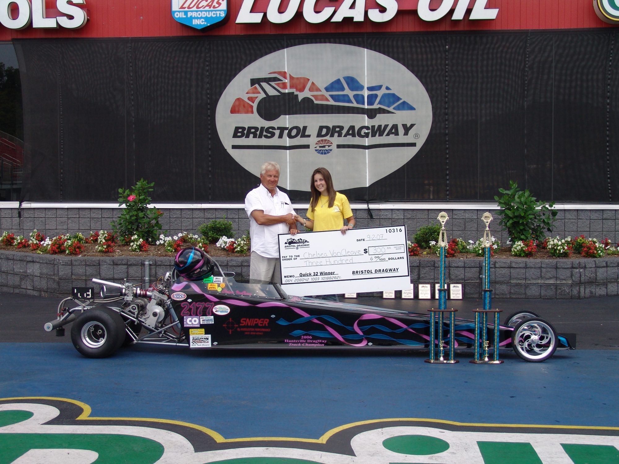 woman celebrating her racing win