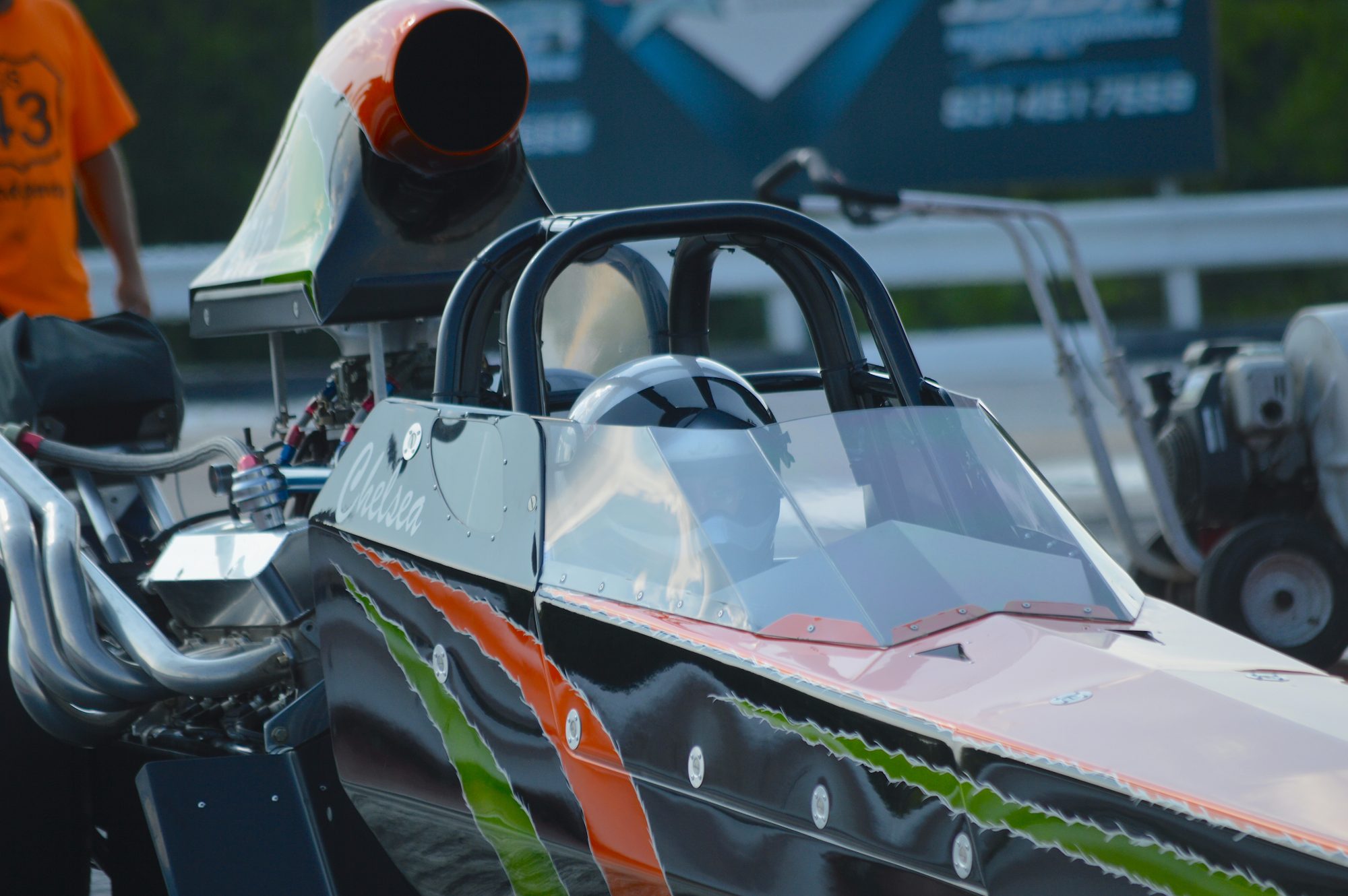 Woman getting ready to race